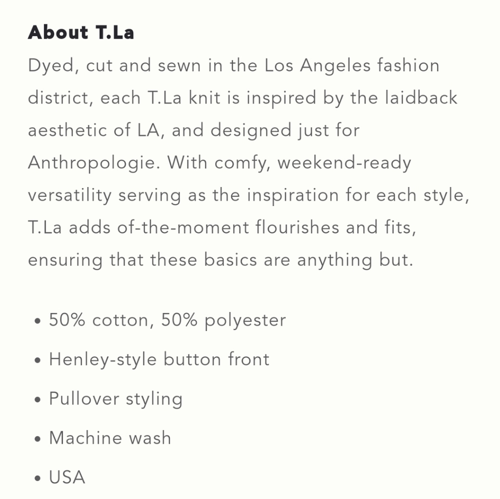 NWT Anthropologie | t.la Ithica Henley Top - Picture 2 of 8